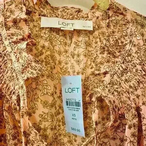 New Ann Taylor Loft Women’s Petite XS Floral Ruffle Blouse  W/Camisole